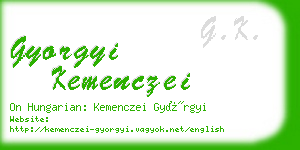 gyorgyi kemenczei business card